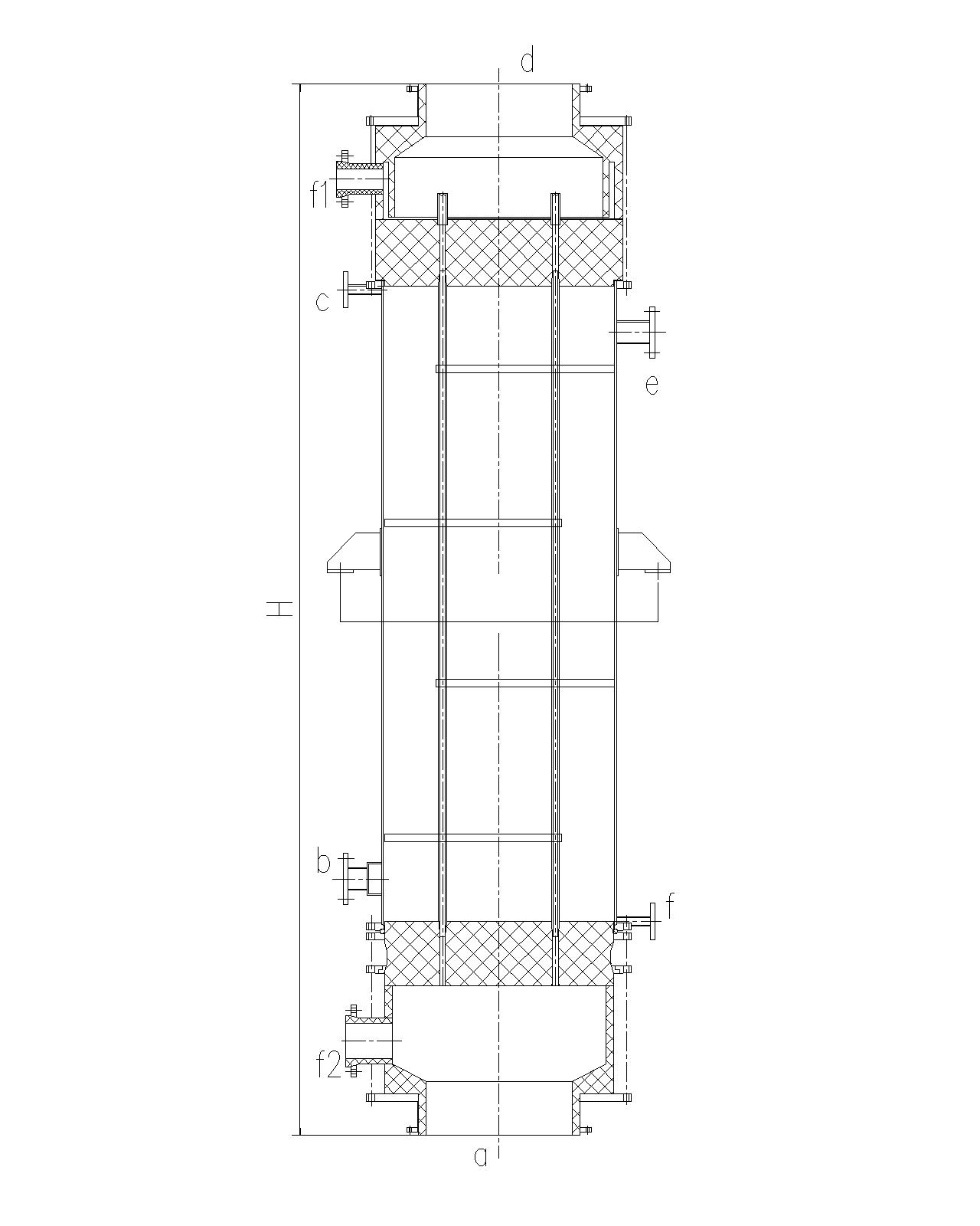 鑫博奥GT系列浮头列管式石墨降膜吸收器结构图