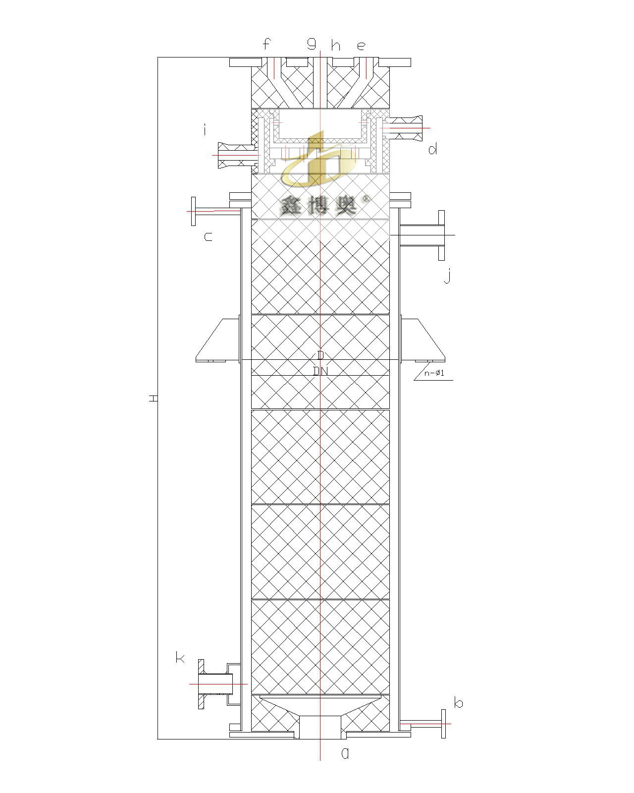SLXQ系列石墨硫酸稀释冷却器设计图