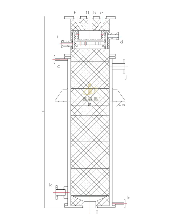 SLXQ系列石墨硫酸稀释冷却器的结构设计图
